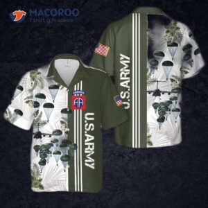 Us Army Paratroopers With The 82nd Airborne Division Parachute Hawaiian Shirt