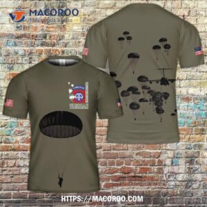 Us Army Paratroopers With The 82nd Airborne Division Parachute Veteran 3D T-Shirt