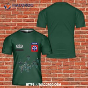 Us Army Paratroopers With The 82nd Airborne Division Parachute Veteran 3D T-Shirt