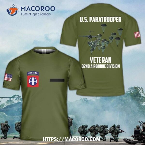 Us Army Paratroopers With The 82nd Airborne Division Parachute Veteran 3D T-shirt