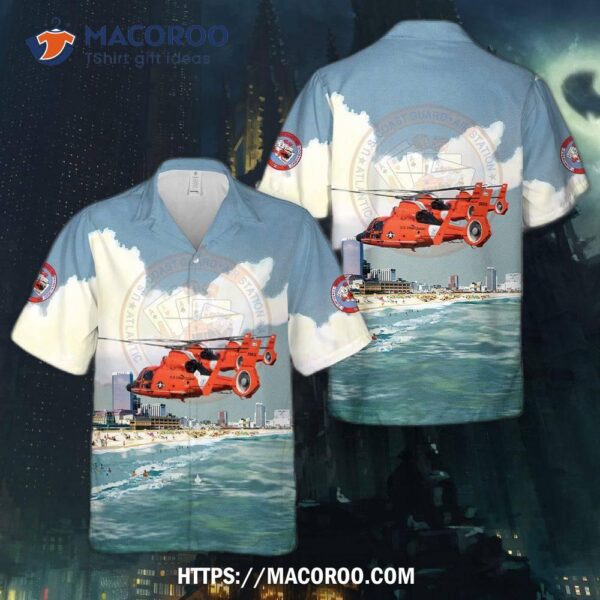 Us Coast Guard Air Station Atlantic City Mh-65e Dolphin Hawaiian Shirt