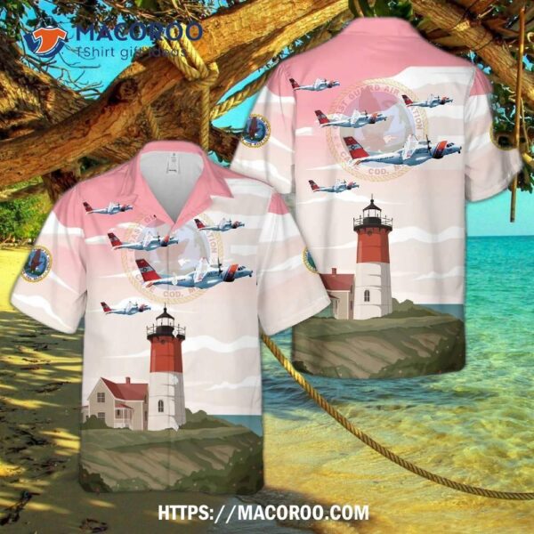 Us Coast Guard Air Station Cape Cod Hc-144 Ocean Sentry Hawaiian Shirt