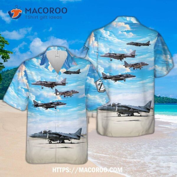 Us Marine Corps Vma-214 The Black Sheep Av-8b Harrier Hawaiian Shirt