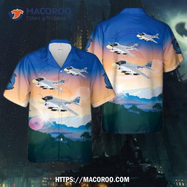 Us Marine Corps Vma(aw)-225 Vikings (da Nang, 1969) A-6a Intruder Hawaiian Shirt