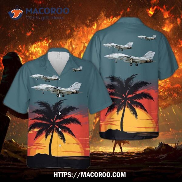 Us Navy Grumman F-14b Tomcat Vf-32 Swordsmen 162692 / Ac-102 (cn 538) Hawaiian Shirt