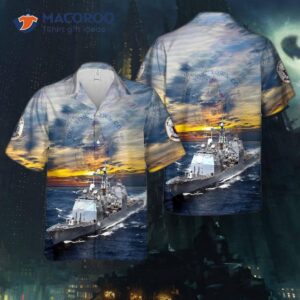 Us Navy Uss Yorktown (ddg-48/cg-48) Ticonderoga-class Guided Missile Cruiser Hawaiian Shirt