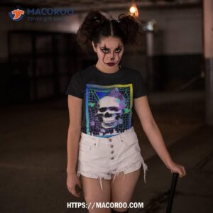 vaporwave skull halloween retro aesthetic shirt scary skull tshirt 3