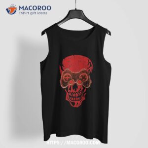 video game skull funny gamer skeleton halloween costume shirt scary skull tank top