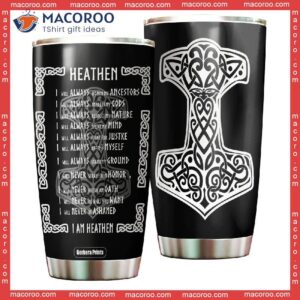 viking hammer i am heathen stainless steel tumbler 0