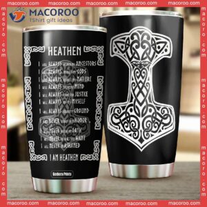 viking hammer i am heathen stainless steel tumbler 1