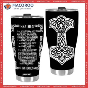 viking hammer i am heathen stainless steel tumbler 2