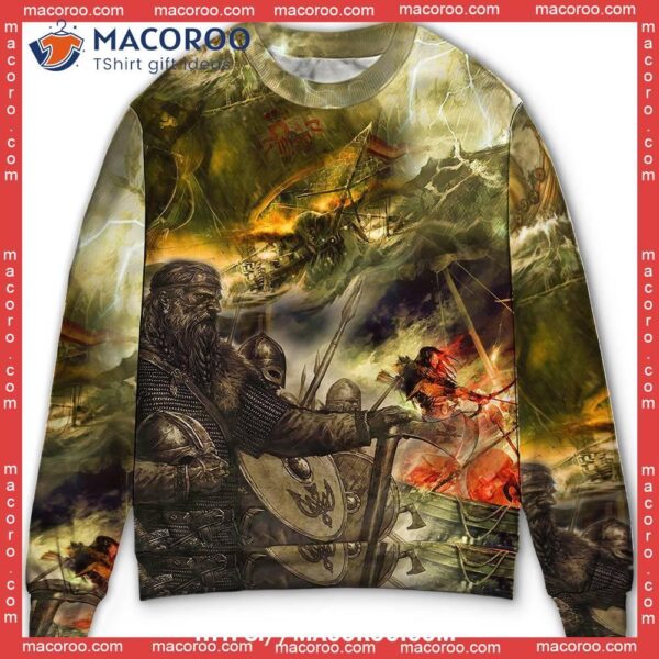 Viking War Lightning Cool Funny Ugly Sweater