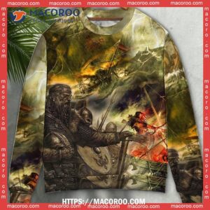 viking war lightning cool sweater funny ugly sweater 1