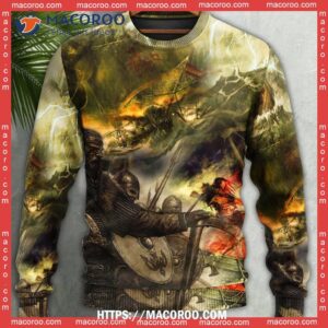 viking war lightning cool sweater funny ugly sweater 3