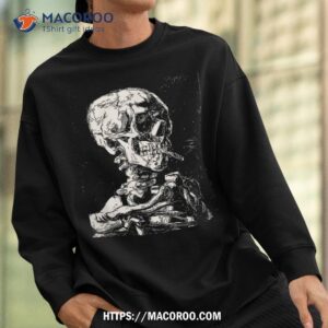 vincent van gogh skull with cigarette skeleton halloween shirt sugar skull pumpkin sweatshirt