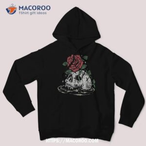 vintage halloween 2021 skull rose spooky shirt skeleton head hoodie