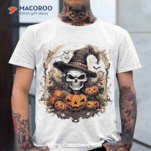 Vintage Halloween Scary Skull Pumpkins Retro Horror Skeleton Shirt, Scary Skull
