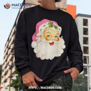 vintage pink santa claus christmas pajamas xmas shirt santa tracker 2023 sweatshirt