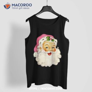 vintage pink santa claus christmas pajamas xmas shirt santa tracker 2023 tank top