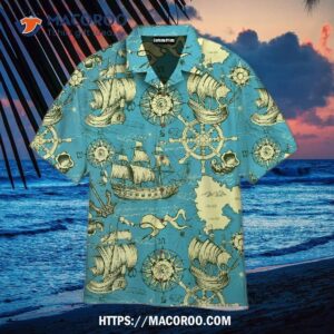 Vintage Sailboat Adventure Blue Hawaiian Shirts