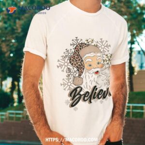 vintage snow and santa claus merry christmas believe christ shirt christmas santa claus tshirt