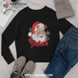 vintage snow and santa claus merry christmas believe christ shirt santa tracker 2023 sweatshirt