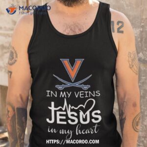 virginia cavaliers logo 2023 in my veins jesus in my hearshirt tank top