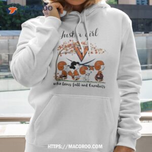 Virginia Cavaliers Peanuts Cartoon Just A Girl Who Loves Fall And Cavaliers Logo Shirt