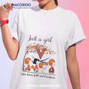 Virginia Cavaliers Peanuts Cartoon Just A Girl Who Loves Fall And Cavaliers Logo Shirt