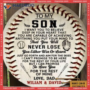 Wall Hanging Sign,custom Baseball Round Wooden Sign Name, Gift To My Son, From Dad, Son Gift, Personalized