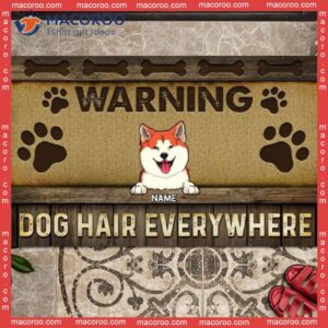 Warning Dog Hair Everywhere Personalized Doormat, Front Door Mat, Gifts For Lovers