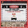 Warning We Have Dogs They Live Here You Do Not Front Door Mat, Custom Doormat, Gifts For Dog Lovers