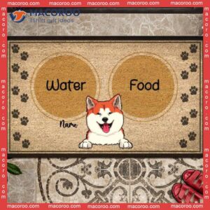 Water Or Food Dog Choice Outdoor Door Mat, Gifts For Lovers, Personalized Doormat