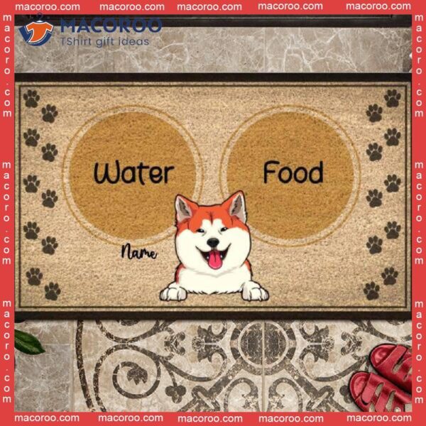 Water Or Food Dog Choice Outdoor Door Mat, Gifts For Lovers, Personalized Doormat
