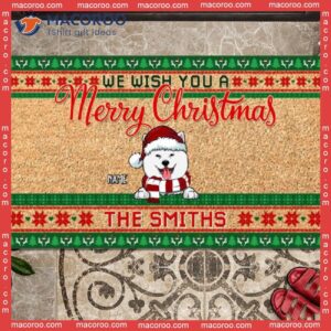 We Wish You Merry Christmas Front Door Mat,christmas Personalized Doormat, Gifts For Dog Lovers