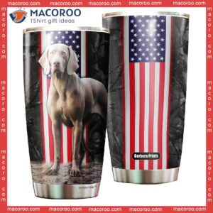 Weimaraner Dog American Flag Stainless Steel Tumbler