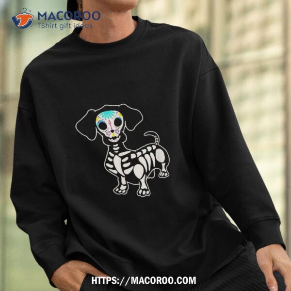 Weiner Dog Skull Dachshund Halloween Tshirt Pumpkin Shirt, Halloween Skull