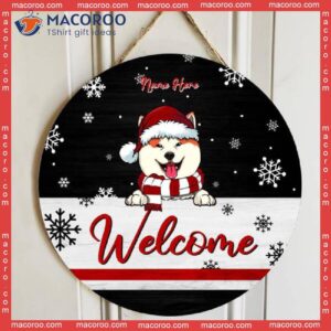 Welcome, Black Background, Custom Quote, Personalized Dog Christmas Wooden Signs