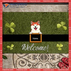 Welcome Dogs On A Belt Holiday Doormat, Gifts For Dog Lovers,st. Patrick’s Day Personalized Doormat