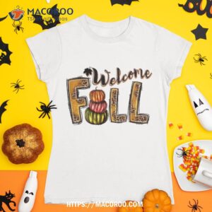 Welcome Fall Pumpkins Vibes Hello Shirt, Halloween Skull