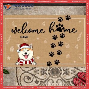 Welcome Home Christmas Icon Holiday Doormat,christmas Dog Mat, Gifts For Lovers