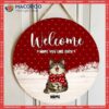 Welcome Hope You Like Cats, Christmas Door Hanger, Personalized Cat Breed Wooden Signs, Lovers Gifts, Front Decor