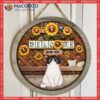 Welcome, Sunflower Decoration, Personalized Cat Wooden Signs