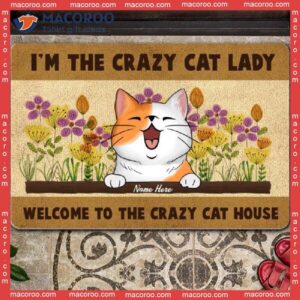 Welcome To The Crazy Cat House Front Door Mat, Gifts For Lovers, Custom Doormat