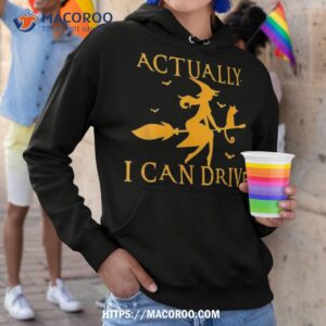 why yes actually i can drive a stick halloween witch costume shirt hoodie