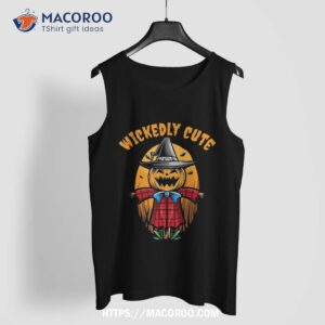 wickedly cute scarecrow pumpkin halloween kids shirt tank top