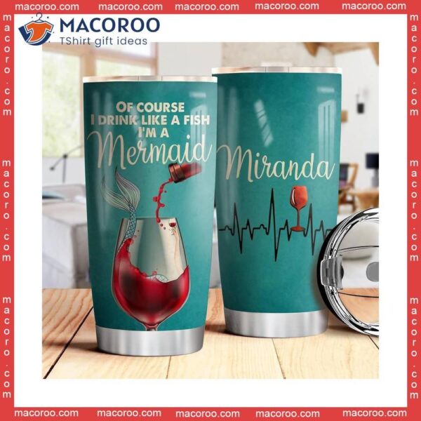 Wine Mermaid Stainless Steel Tumbler