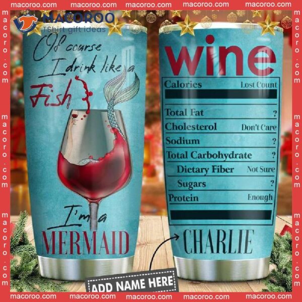 Wine Mermaid Stainless Steel Tumbler