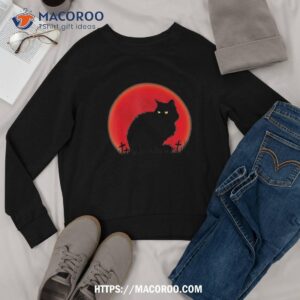 witch cat halloween costume blood moon black shirt halloween gifts for girlfriend sweatshirt