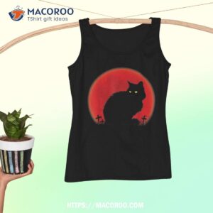 witch cat halloween costume blood moon black shirt halloween gifts for girlfriend tank top